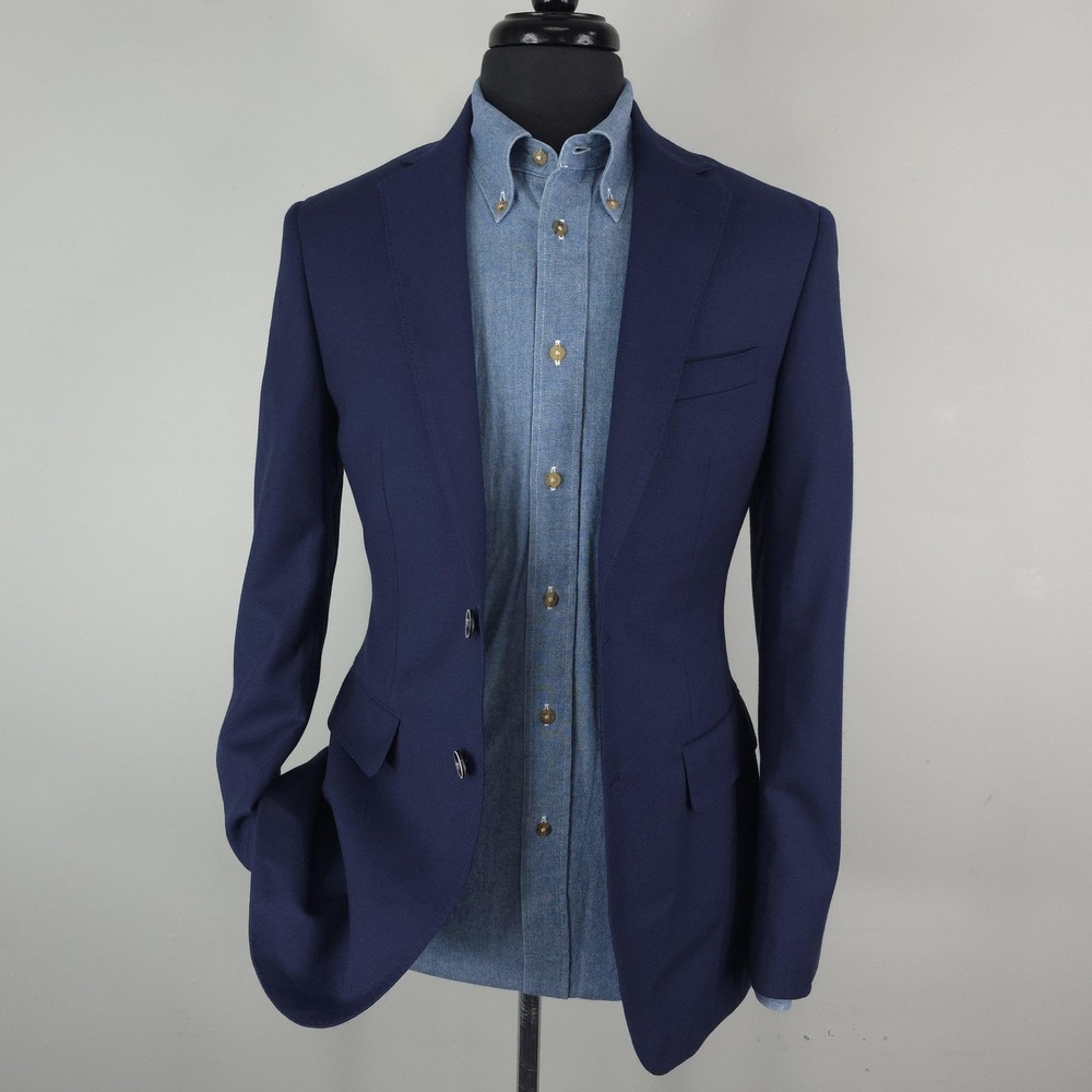 Joseph Abboud Blazer Mens 36R Blue Wool Slim Fit Angelico Sport Coat Jacket